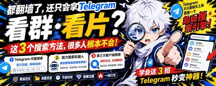 文章封面：都翻墙了，还只会拿 Telegram 看群看片？这 3 个搜索方法，很多人根本不会