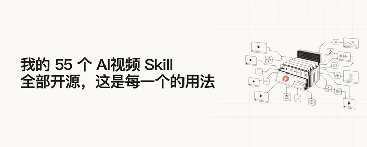 文章封面：我的 55 个 AI视频 Skill 全部开源，这是每一个的用法