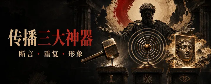 文章封面：自媒体工作手册·第一章：传播三大神器——断言、重复、形象