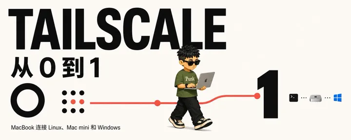 文章封面：一台 MacBook 连接 Linux、Mac mini 和 Windows：Tailscale 从 0 到 1 小白教程