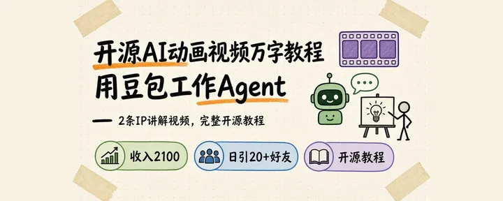文章封面：开源AI动画视频万字教程：用豆包工作一键搞定