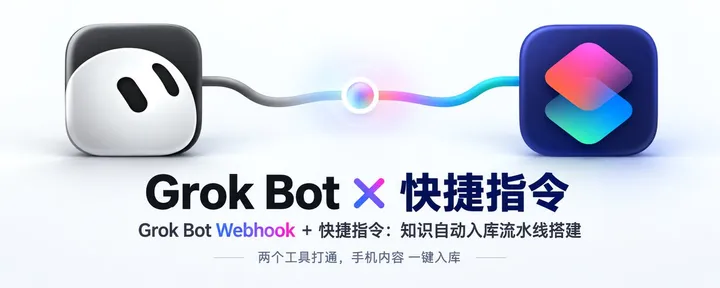 文章封面：Grok Bot Webhook + 快捷指令：知识自动入库流水线搭建