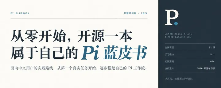 文章封面：从零开始，开源一本属于自己的 Pi 蓝皮书