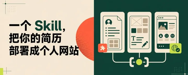 文章封面：这个 Skill 把你的简历部署成个人网站