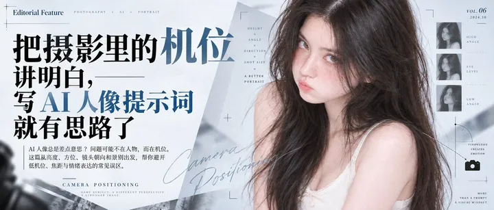 文章封面：把摄影里的机位讲明白，写 AI 人像提示词就有思路了