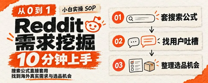文章封面：从 0 到 1：用 Reddit 10 分钟挖出海外真实需求与选品机会（小白实操 SOP）