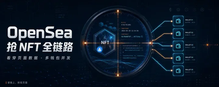 文章封面:OpenSea 抢NFT全链路教程:从看穿页面数据到多钱包并发