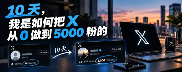 文章封面：10 天，我是如何把 X 从 0 做到 5000 粉的