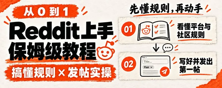 文章封面：Reddit 上手保姆级教程：从 0 到 1 搞懂规则与发帖实操