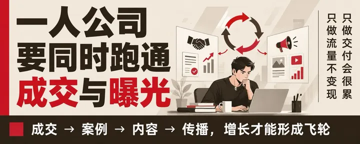 文章封面：一人公司要同时跑通两条线，业务才会越做越轻