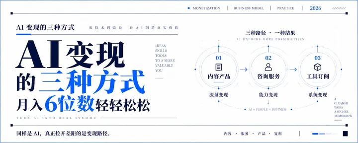 文章封面：AI变现的三个方式 