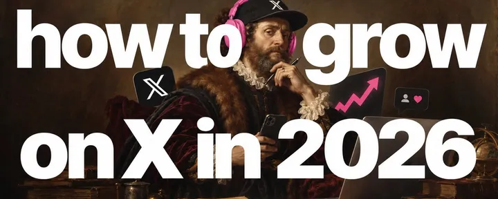 文章封面：how to grow on 𝕏 in 2026: 16 rules from the new algo