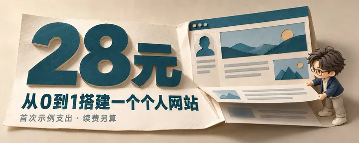 文章封面：28元，从0到1搭建一个个人网站