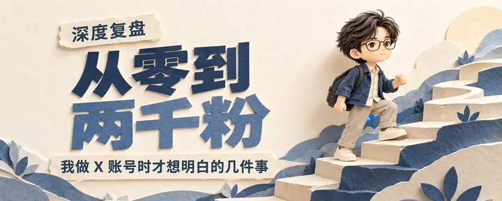 文章封面：深度复盘｜从零到两千粉，我做 X 账号时才想明白的几件事。