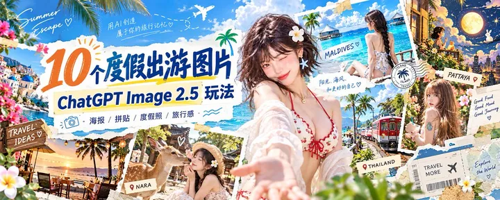 文章封面:告别普通旅游照!10个度假出游摄影 ChatGPT Image2.5 玩法