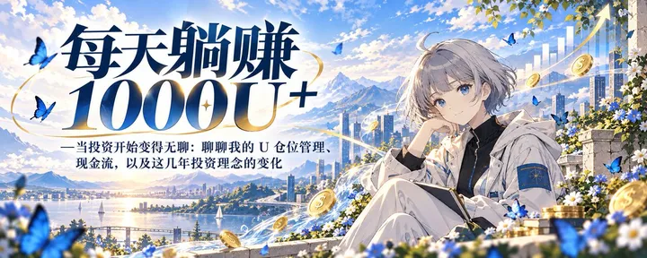 文章封面：每天躺赚 1000U+  —当投资开始变得无聊：聊聊我的 U 仓位管理、现金流，以及这几年投资理念的变化