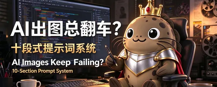 文章封面：AI 出图总翻车？十段式提示词系统