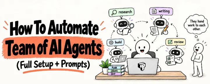 文章封面：How To Automate Your Work With a Team of AI Agents (Full Setup + Prompts)