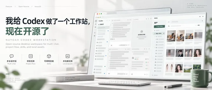 文章封面:我给 Codex 做了一个工作站,现在开源了