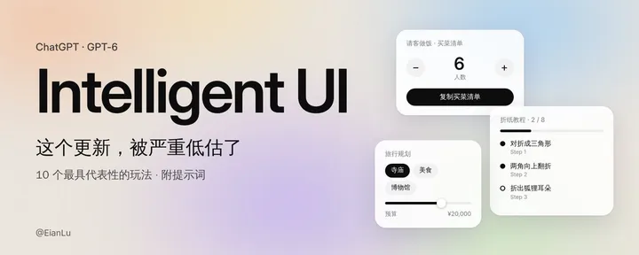 文章封面:ChatGPT 这个更新被严重低估了:10 个最具代表性的 Intelligent UI 玩法(附提示词)