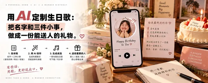 文章封面：AI 定制生日歌：把名字和三件小事，做成一份能送人的礼物 