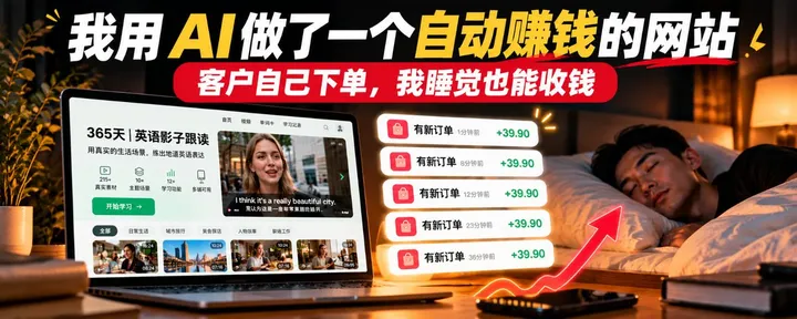 文章封面:我用 AI 做了一个自动赚钱的网站:客户自己下单,我睡觉也能收钱
