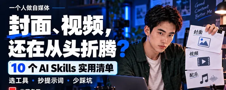 文章封面:《收藏榜》~10 个 AI Skills,按任务选才好用:用法、提示词和避坑一次讲清
