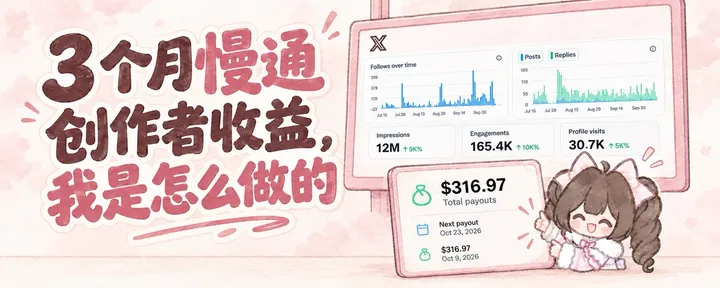 文章封面:X 运营涨粉心得(内附评估用提示词和完整运营实操路径)