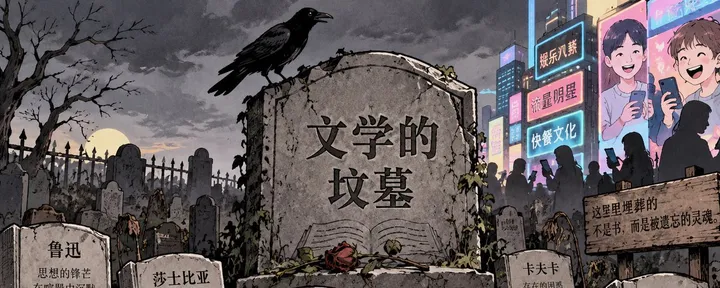文章封面：文学已死，有事烧纸