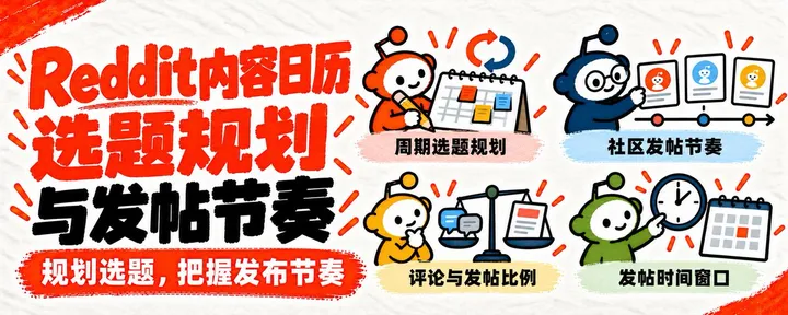 文章封面：Reddit 发布内容日历：选题规划与发帖节奏的控制方法