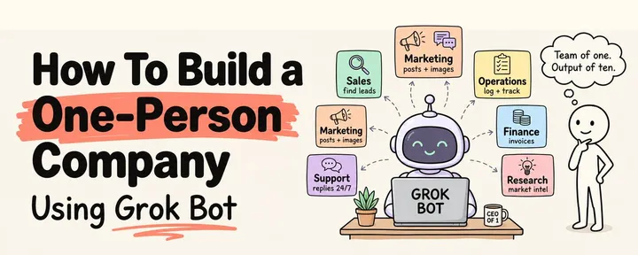 文章封面：How To Build a One-Person Company Using Grok Bot