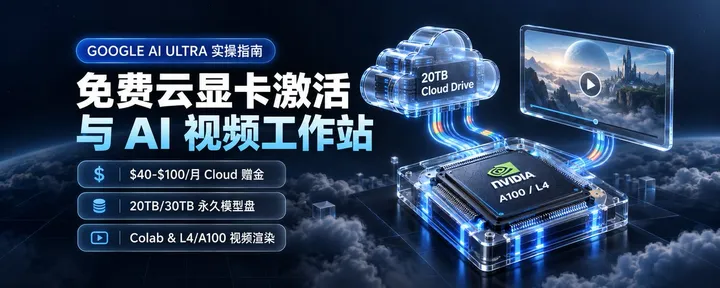 文章封面：Google AI Ultra 免费云端算力激活与 AI 视频工作站配置教程