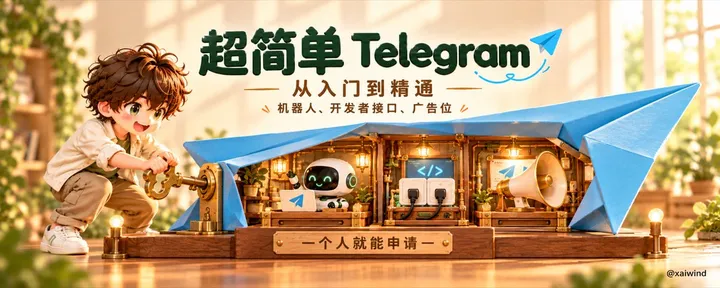 文章封面：超简单 Telegram，从入门到精通：机器人、开发者接口、广告位，一个人就能申请