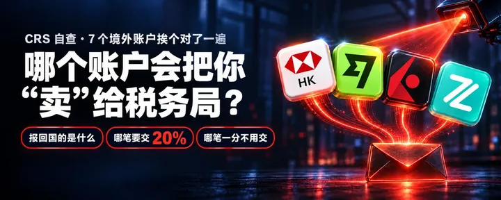 文章封面：港卡里 24 块利息都被追税！X 分成、Wise、IBKR 哪个会把你“卖”给税务局