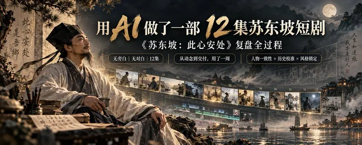 文章封面：用 AI 做了一部 12 集苏东坡短剧，复盘一下全过程