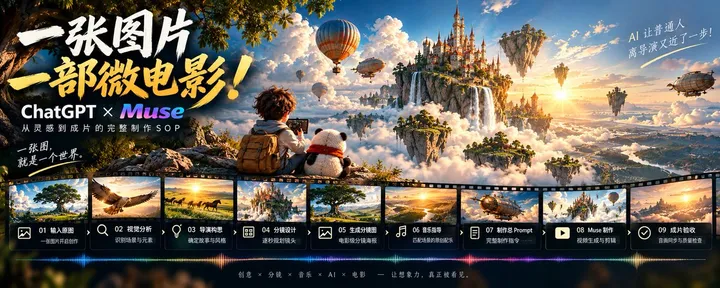 文章封面：ChatGPT × Muse ·AI 一张图生成微电影｜标准制作 SOP