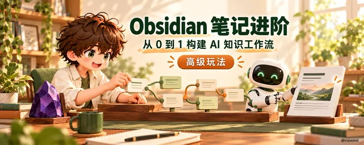 文章封面：从0到1 构建AI 知识工作流，Obsidian笔记进阶·高级玩法