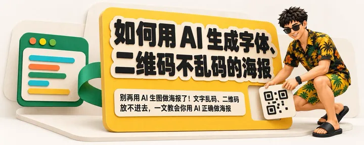 文章封面：别再用 AI 生图做海报了！文字乱码、二维码放不进去，一文教会你用 AI 正确做海报