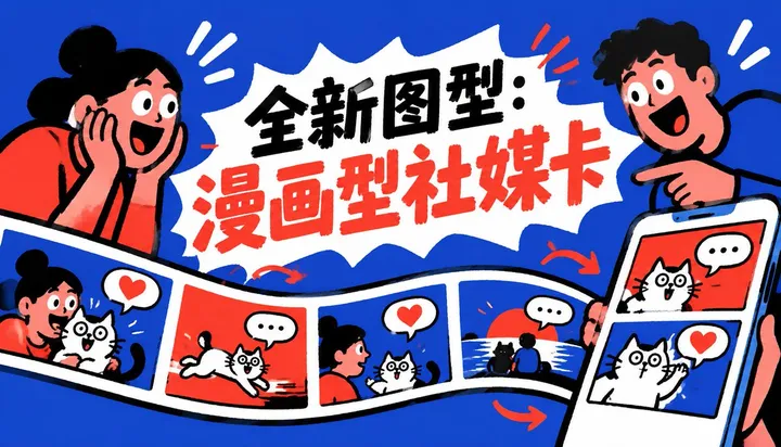文章封面：手绘 Skill 全新图型上线：SC-025 漫画型社媒卡（社媒连续短漫故事图文一体）