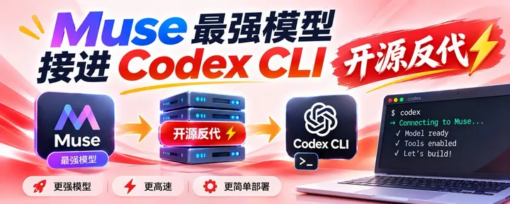 文章封面：把Muse最强模型接进Codex CLI，开源反代⚡