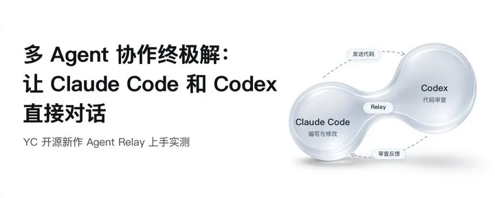 文章封面：多 Agent 协作终极解：实测 YC 开源新作 Agent Relay，让 Claude Code 和 Codex 直接对话